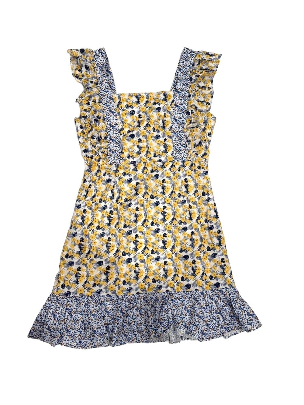 70/21 Floral Ruffle Mini Dress Medium NWT Tropical Mixed Print Sundress